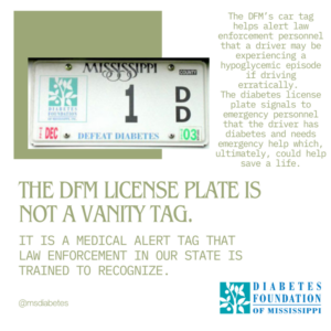 The DFM license plate is a medical alert tag that law enforcement in our state are trained to recognize.